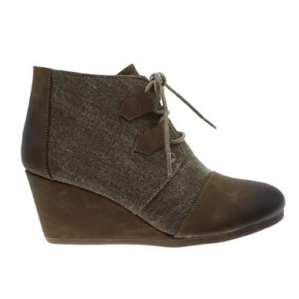 Taupe Wedge Booties - Picture 3 of 5
